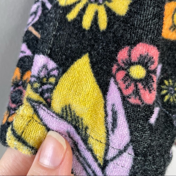 FREE PEOPLE At First Sight Black Floral Terry Shorts - Picture 4 of 8